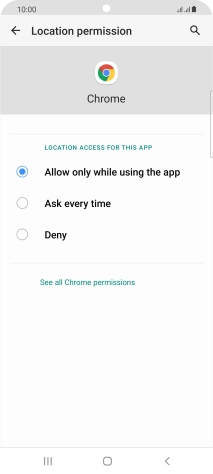 Press the required setting.