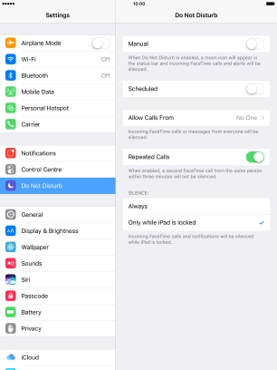 Press the indicator next to 