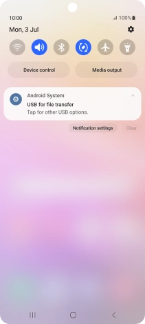 Press Tap for other USB options..