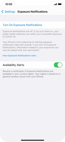 Press Turn On Exposure Notifications.
