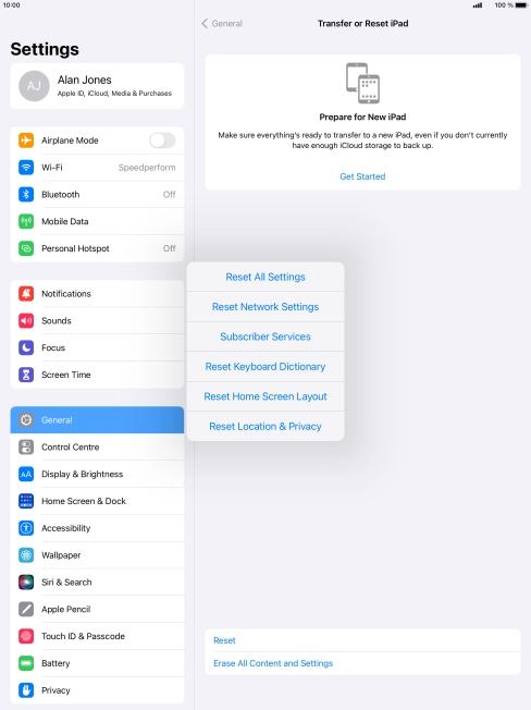 Press Reset All Settings.