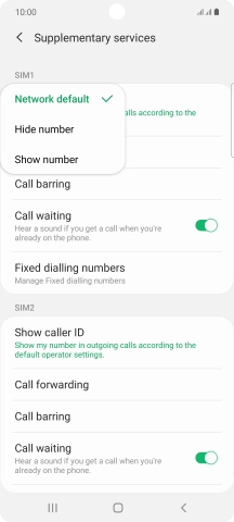 Press Show number to turn on caller identification.