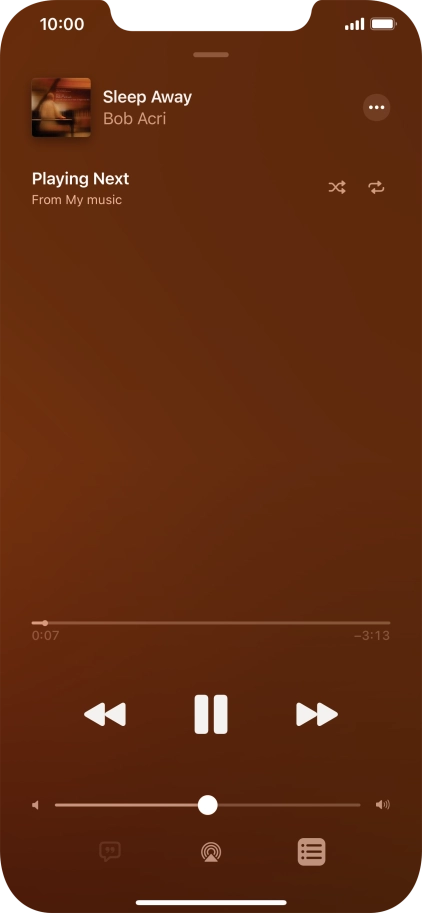 Press the shuffle icon to turn the function on or off.