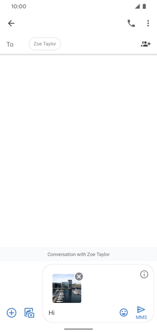 Press the send icon when you've finished your picture message.