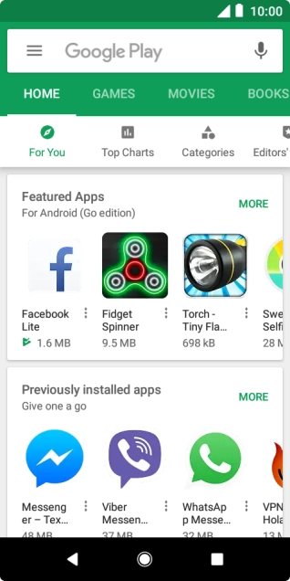 Slide your finger right starting from the left side of the screen.