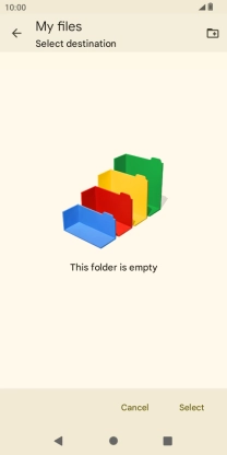 To create a new folder, press the new folder icon and follow the instructions on the screen to create a new folder.