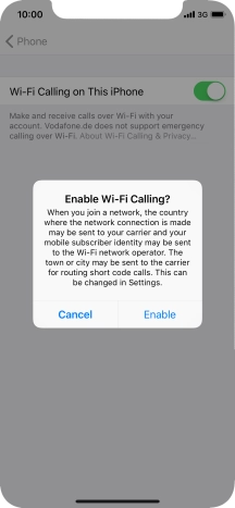 If you turn on the function, press Enable.