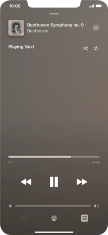 Press the shuffle icon to turn the function on or off.