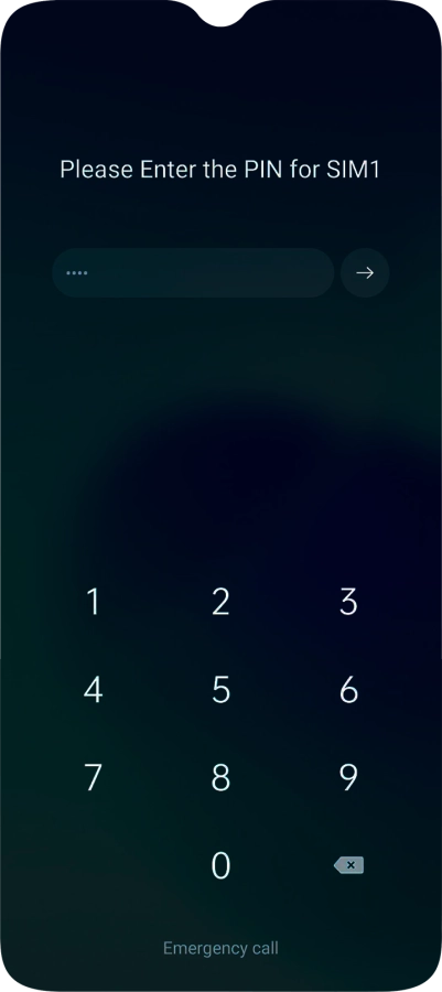 If you're asked to key in your PIN, do so and press arrow right.
