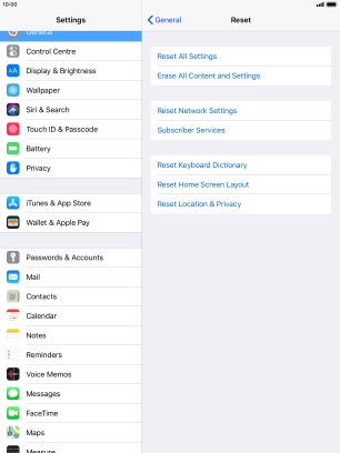 Press Reset All Settings.