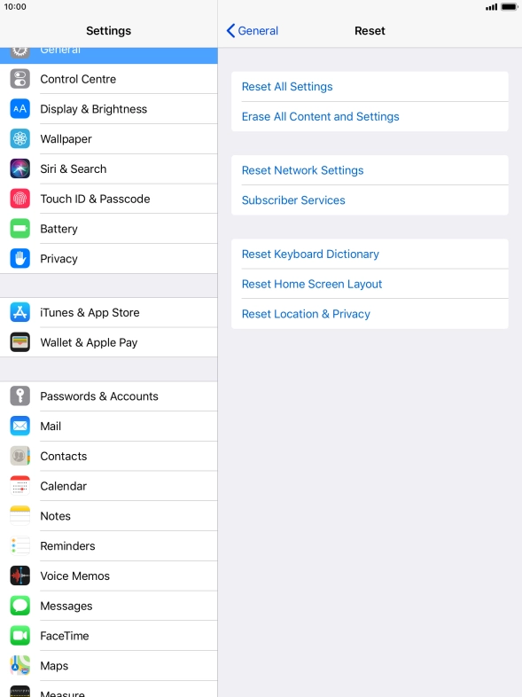 Press Reset All Settings.