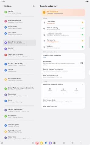 Press More security settings. Press More security settings.