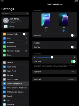 Press the indicator next to 