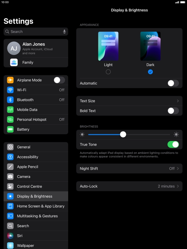 Press the indicator next to 
