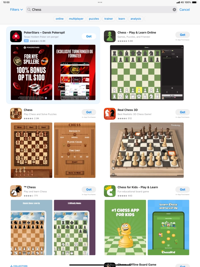 Press the required app.