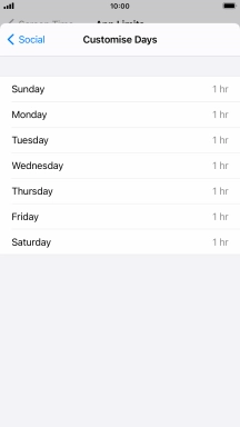 Press the required days.