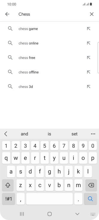 Key in the name or subject of the required app and press the search icon.
