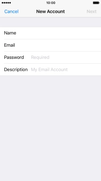 Press Password and key in the password for your email account.