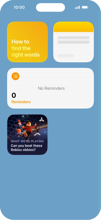 Press and hold the required widget until a pop-up menu is displayed.