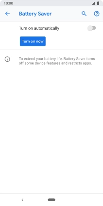 Press Turn on now to turn on the function.