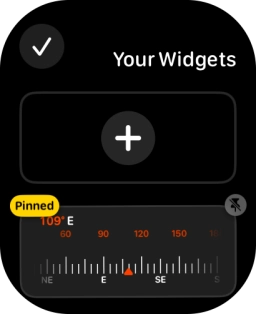Press the pin widget icon on the required widget to pin it to the top of the stack.