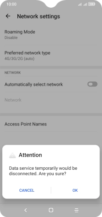 Press OK to turn off the function and wait while your phone searches for networks.