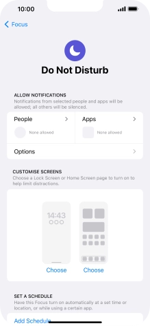 Press People and follow the instructions on the screen to select which contacts you would like to receive calls and notifications from when Do Not Disturb is turned on. Press People and follow the instructions on the screen to select which contacts you would like to receive calls and notifications from when Do Not Disturb is turned on.
