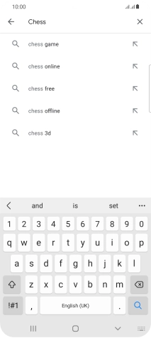 Key in the name or subject of the required app and press the search icon.