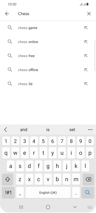 Key in the name or subject of the required app and press the search icon.