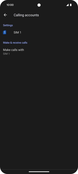 Press the name of the SIM.