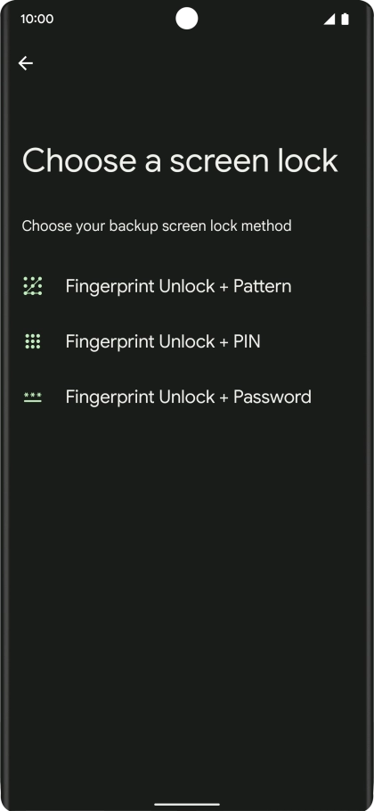Press the required phone lock code.