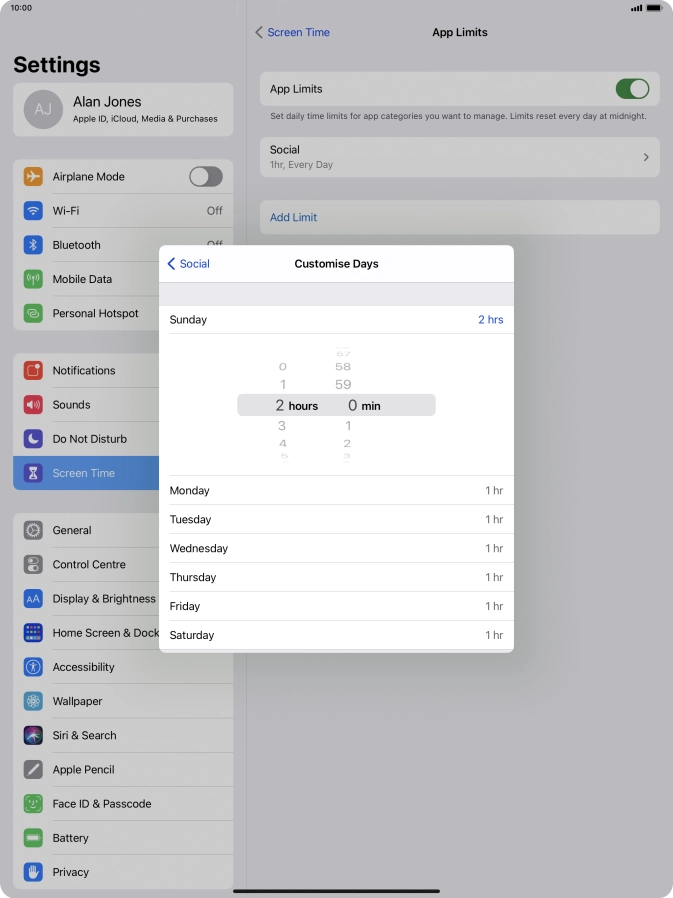 Select the required period.