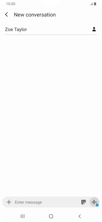 Press the text input field and write the text for your text message.