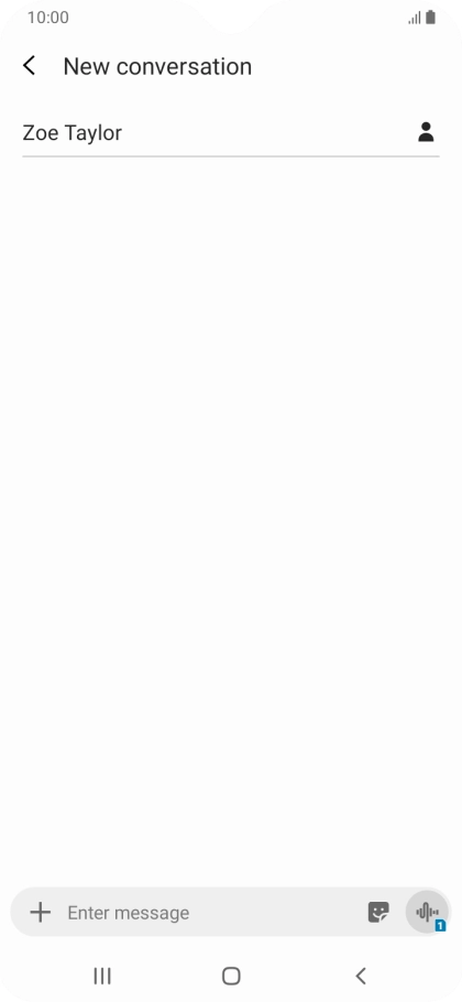 Press the text input field and write the text for your text message.