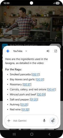 The answer from Gemini to your question is displayed.