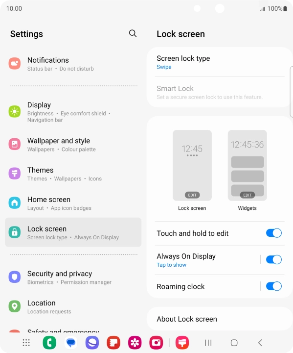 Press Screen lock type.