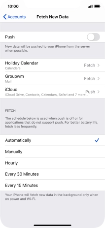 If you turn off the function, press the required setting.