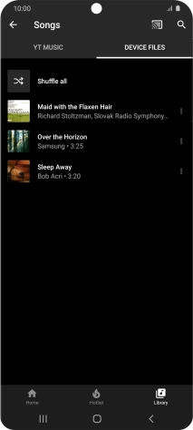 Press the required audio file.