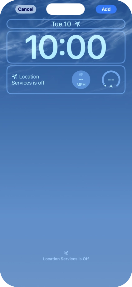 To customise the way the lock screen date is displayed, press the date widget and follow the instructions on the screen to select the required widget display mode.