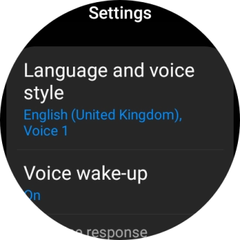 Press Language and voice style.