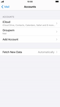 Press the name of the email account you've just set up. Press the name of the email account you've just set up.