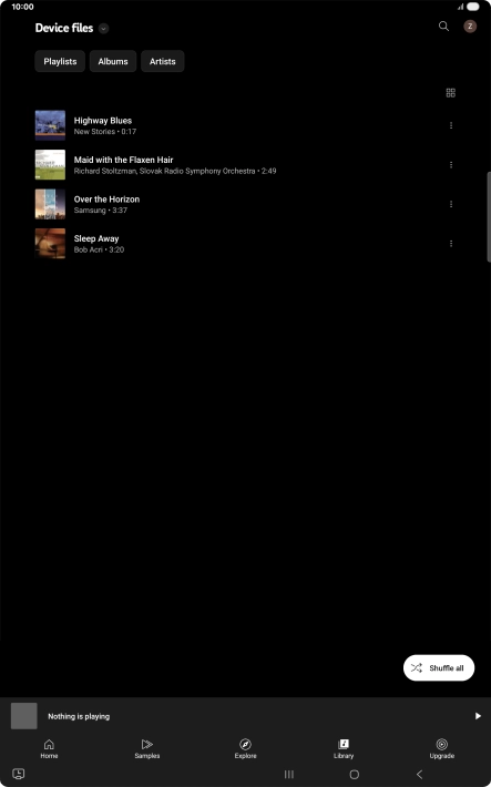 Press the required audio file.