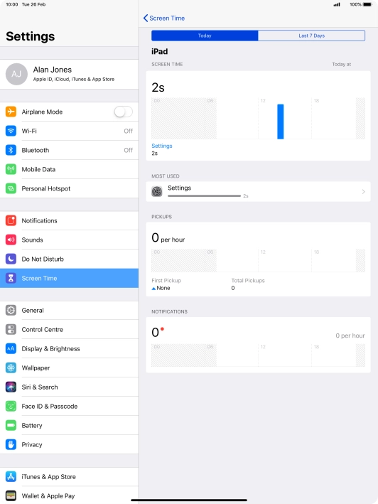 Press Last 7 Days to see your use for the past week.