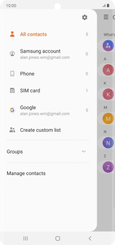 Press Manage contacts. Press Manage contacts.