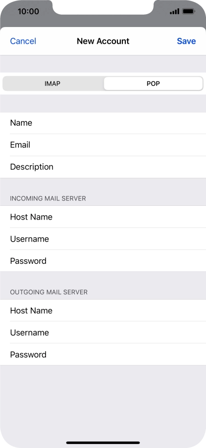 Press Save. Your email account has now been set up. To select more settings for incoming and outgoing server, proceed with the following steps.