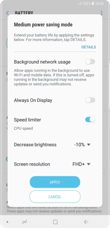 Press APPLY to turn on the function. Press APPLY to turn on the function.