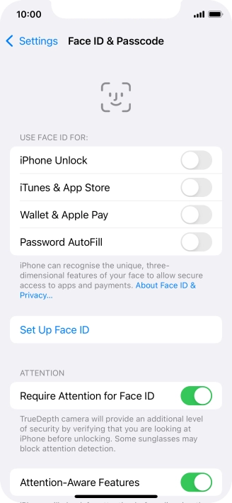 Press Set Up Face ID.