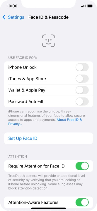 Press Set Up Face ID.