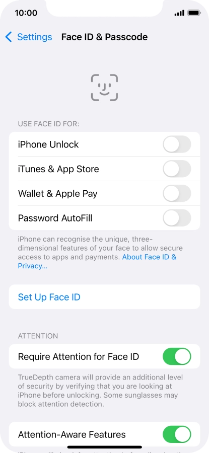 Press Set Up Face ID.