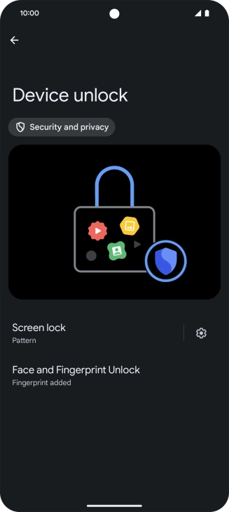Press Screen lock and key in the additional phone lock code you created earlier.